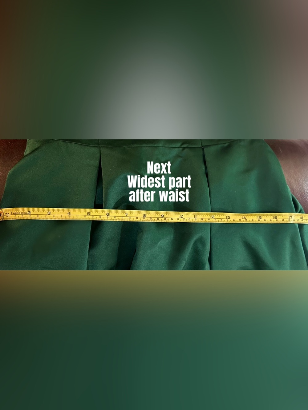 Emerald Green V-Neck Satin Evening Gown - Picture 16 of 17